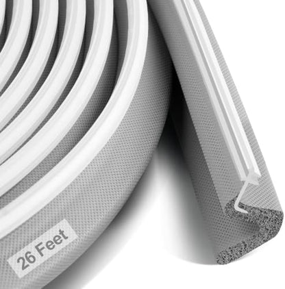 Litaibai 26 ft Kerf Weather Stripping Door Seal for Exterior Doors, Gray