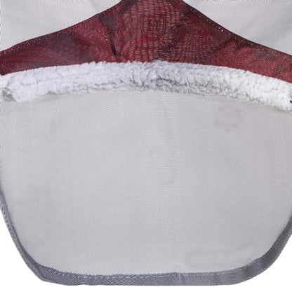 Harrison Howard CareMaster Pro Luminous Horse Fly Mask Large Eye Space Long Nose with Ears UV Protection for Horse Red XL Extra Full