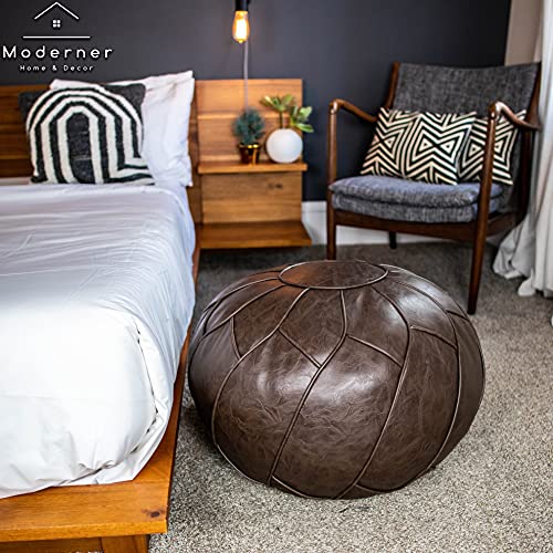 Moderner Pouf Ottoman Chocolate Brown Color - color: Chocolate Brown
