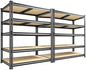 Garage Shelves, 72.1" H Garage Storage Shelves, 5 Tier Adjustable Shelving Units for Storage, Basement, Warehouse, Pantry, Kitchen, 35.5" W x 15.7" D x 72.1" H, Black, 2 Pack