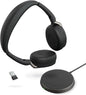 Jabra Evolve2 65 Flex Stereo Headset with Bluetooth, Wireless Charging Pad - Noise-Cancelling ClearVoice Technology & Hybrid Active Noise Cancellation - Works with Leading UC Platforms - Black