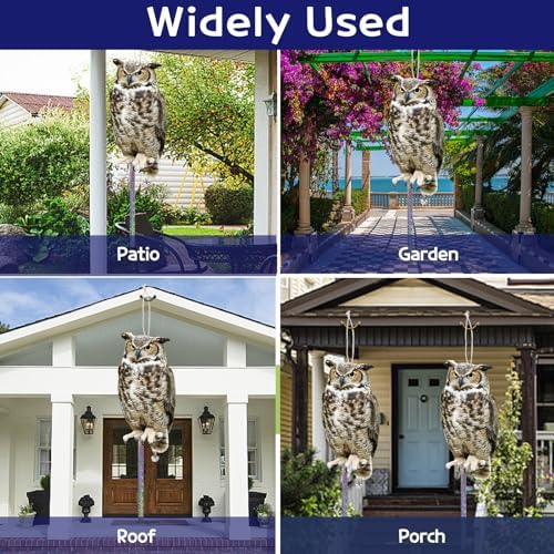 5PCS Flat Plastic Owl to Scare Pigeon for Patio, Fake Owl