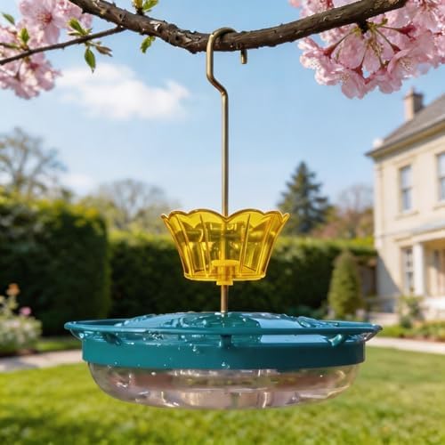 3oz Plastic Ant Moat for Hummingbird Feeder, 4-Pack Yellow Insect Guards