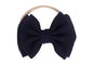 Baby Girl's 5 Inches Soft Double Bow-knot Nylon Headband Toddler Headdress for Photography Party Festivals (Navy Blue)