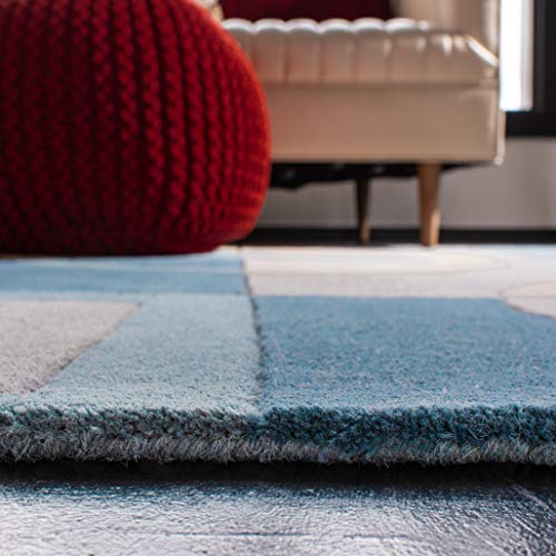 SAFAVIEH Rodeo Drive Collection Runner Rug - 2'6" x 10', Blue & Multi, Handmade Mid-Century Modern Abstract Wool, Ideal for High Traffic Areas in Living Room, Bedroom (RD845B) - color: Blue/Multi, size: 2'6" x 10' (Runner)