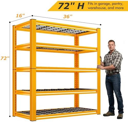 REIBII Orange Garage Shelving 2-Pack Heavy Duty Storage Shelves for Pantry