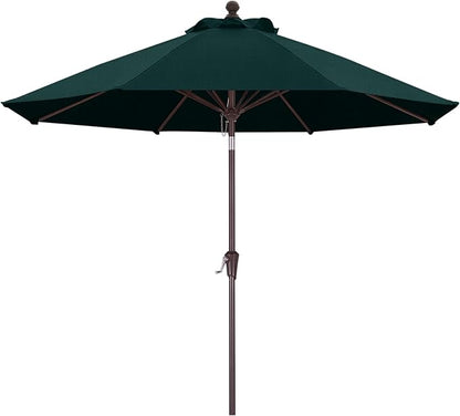 MASTERCANOPY Olefin 5-Year-Non-Fading 9ft Patio Umbrella with Tilt and Crank, Large UV Resistant Outdoor Table Umbrella with 8 Fiberglass Ribs for Deck, Yard & Market, Peacock Blue
