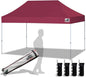 Eurmax USA 10'x15' Pop Up Canopy Tent Commercial Instant Canopies with Heavy Duty Roller Bag,Bonus 4 Sand Weights Bags (Burgundy)