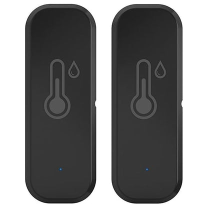 WiFi Temperature and Humidity Sensor,Compatible with Alexa and Google Home,No Hub Required,for Home,Baby Rooms,Greenhouses Accessories,Garages Black 2Pack(No Include Battery)