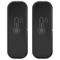 WiFi Temperature and Humidity Sensor,Compatible with Alexa and Google Home,No Hub Required,for Home,Baby Rooms,Greenhouses Accessories,Garages Black 2Pack(No Include Battery)
