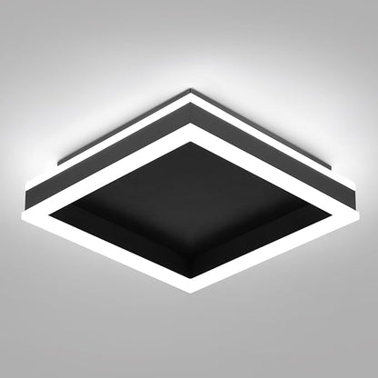 Square LED Flush Mount Ceiling Light, 5500K Cold White Black Modern Ceiling Light Fixture,Minimalist Close to Ceiling Lamp for Hallway Entryway Bedroom Kitchen Laundry Room (9.5 in)