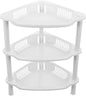 Cabilock 3-Tier Plastic Storage Rack Small Shelves Organizer for Bathroom Kitchen Desk Corner Shelf Stand No-Tool Assembly Compact Space Saving 13.38X11.02X8.26 Inches