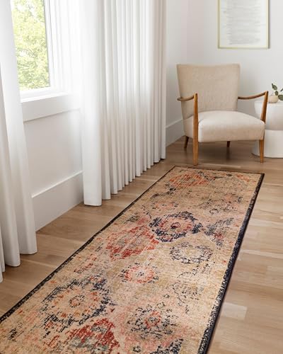 Loloi Jocelyn Collection JOC-07 Khaki/Multi 2'-3" x 7'-6" .38" Thick Runner Rug - color: Khaki / Multi, size: 2'3" x 7'6" (Rectangular)
