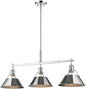 Golden Lighting 3306-LP CH Orwell Linear Pendant, Chrome with Chrome Shade