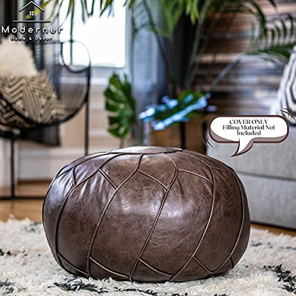 Moderner Pouf Ottoman Chocolate Brown Color - color: Chocolate Brown