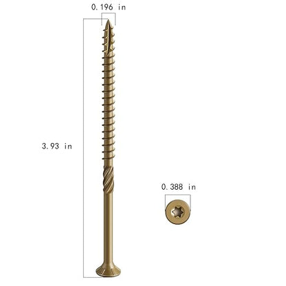 #10 * 4" Deck Screws, (106pcs) 2 lbs.Exterior Wood Screws, Rust Resistant epoxy Coated, Bronze, T25 Star Bit