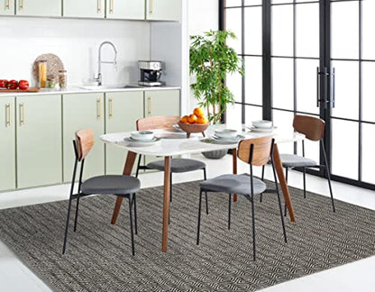SAFAVIEH Montauk Collection Accent Rug - 4' x 6', Ivory & Dark Grey, Handmade Flat Weave Cotton, Ideal for High Traffic Areas in Entryway, Living Room, Bedroom (MTK413A) - size: 4' x 6' (Rectangular)