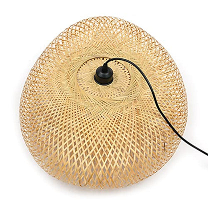 TFCFL 15Inch Bamboo Chandelier, Rattan Pendant Lamp Shade Ceiling Lighting Weave Bamboo Rattan E26 Hanging Light Fixture Hollow Lampshade Pendant Light for Dining Room Restaurant (Bulbs Not Included) - size: 24 Inch, Style A