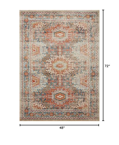 Loloi Jocelyn Collection JOC-03 Mist/Multi 4'-0" x 6'-0" .38" Thick Accent Rug - color: Mist / Multi, size: 4' x 6' (Rectangular)