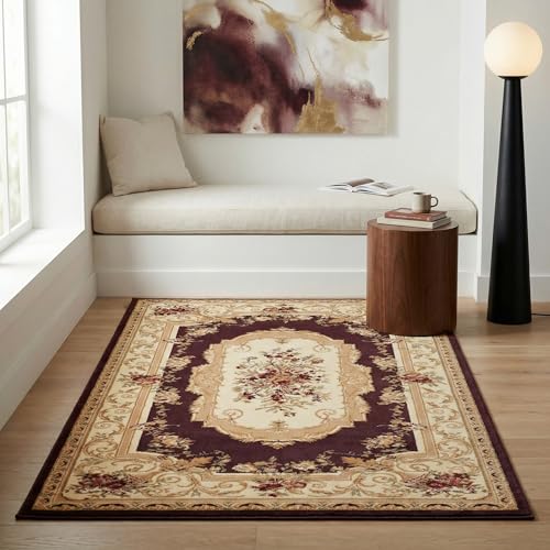 Unique Loom Versailles Collection Area Rug - Henry (2' x 3' 1" Rectangle Brown/Cream) - color: Brown/Cream, size: 2'2" x 3'1" (Rectangular)