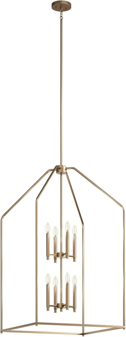 Kichler Madden 43" 8 XL Light Foyer Pendant in Champagne Bronze, Soft Modern Fixture, for Foyer, Over Large or Dining Room Table, (43" x 24.25"), 52724CPZ