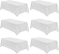 VidaFete Table Cloth 6 Pack 90 * 132inch Rectangle Tablecloth Polyester, Stain Wrinkle Resistant Polyester Dining Table Cover for Kitchen Dinning Party Wedding Rectangular Tabletop Decoration(White)