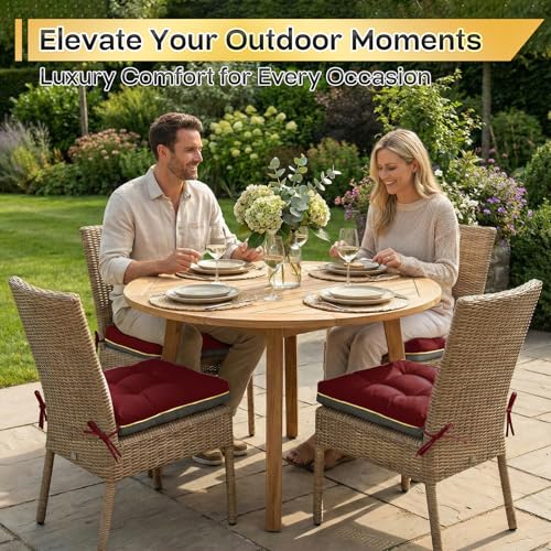 4 Pack 19x19 Inch Shredded Foam Chair Cushions with Straps - All-Season Seat Pads for Indoor/Outdoor Dining, Office, Patio, Kitchen Chairs (Black, 19 INCH × 19 INCH) - color: Black