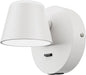 URSOLA Wall Light LED Wall Sconce with On/Off Switch USB Charging Port 110 Volt Hardwired Wall Lamp 350 Rotatable Up Down Sconces Wall Lighting (White)
