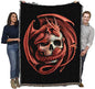 Pure Country Weavers Skull Embrace Dragon Woven Blanket by Anne Stokes - Fantasy Gift Cotton Tapestry Throw - Made in The USA - 72" x 54" - color: Skull, size: 72" x 54"