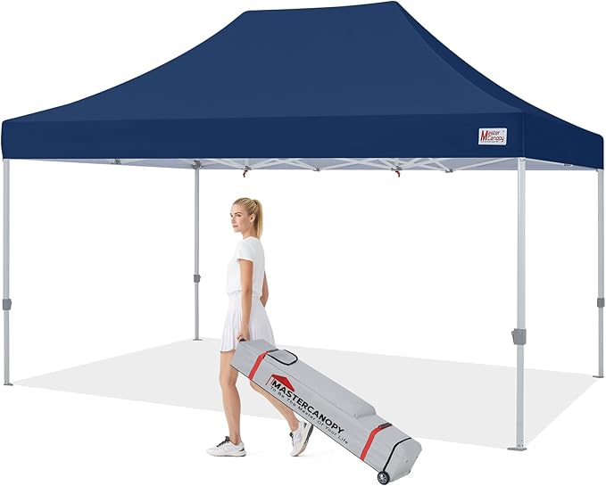 MASTERCANOPY Pop Up Canopy Tent Commercial Grade 10x15 Instant Shelter (Navy Blue)
