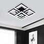 Garwarm Modern LED Ceiling Light, Black Flush Mount Light Fixtures,64W Ceiling Lamp for Living Room Bedroom Dining Room, 5 Square Metal Acrylic Surface Mount Chandelier Cool White 6000K