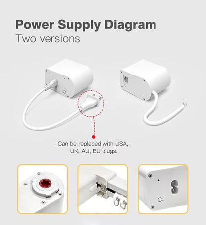 Smart Electric Curtain Track System, Motorized Curtains Rod with Remote, WiFi Automatic Curtain Opener Compatible with Alexa Google Home, Silent Brushless Motor 1.8N.m Torque (2 meters (78.7 inches))