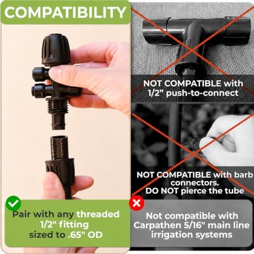 CARPATHEN 1/2" Irrigation Tubing for Quick Connect Drip Irrigation 100 feet