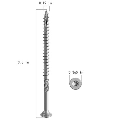 #10 * 3-1/2" 304 Stainless Steel Deck Screws, (65pcs) 1 lbs.Exterior Wood Screws, Rust Resistant Epoxy Coated, Bronze, T20 Star Bit
