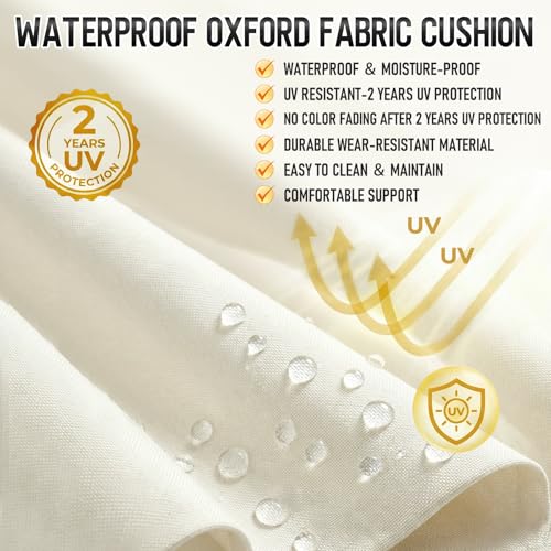 4 Pack 19x19 Inch Shredded Foam Chair Cushions with Straps - All-Season Seat Pads for Indoor/Outdoor Dining, Office, Patio, Kitchen Chairs (Cream, 19 INCH × 19 INCH) - color: Cream