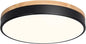 Modern Wood Flush Mount Ceiling Light, Black LED 5CCT 2700K-6000K Dimmable Ceiling Light Fixtures, Round Close to Lighting Fixture for Kitchen Living Room Dining Room Bedroom-15.8in