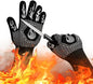 BBQ Gloves 1472F Heat Resistant Non-Slip Silicone 13.5in (Grey)