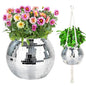 Disco Ball Planter, 1pcs 9” Silver Disco Ball Planter, Disco Ball Plant Hanger with Hanging Rope, Hanging Chain, Hook, Circle and Extra Mirror Pieces - color: 1×9" Silver