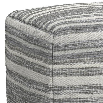 SIMPLIHOME Carina Contemporary Square Woven Pouf in Black Melange, White Wool for the Living Room, Bedroom and Kids Room - color: Black Melange, White, style: Wool Pouf