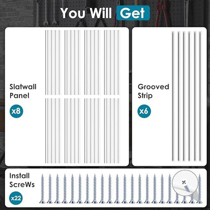 Brakki Slat Wall Paneling 4x8 Ft, Slatwall Garage Organizer Storage System