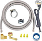 Eastman 6 Ft. Dishwasher Installation Kit, Braided Stainless Steel Supply Line with 3/8 Inch Compression Ends, 3-Prong Straight Power Cord, 41150 (Pack of 12)