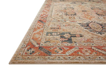 Loloi Jocelyn Collection JOC-01 Sand/Multi 6'-7" x 9'-7" .38" Thick Area Rug - color: Sand / Multi, size: 6'7" x 9'7" (Rectangular)