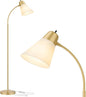 Floor Lamp for Living Room, Adjustable Standing Room Lamp with White Plastic Shade, Gold Reading Floor Lamps for Dorm, Bulb not Included