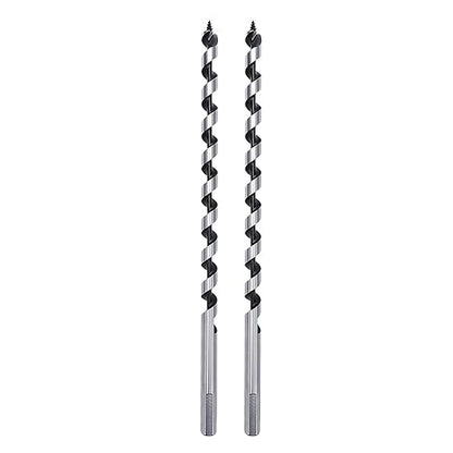 2 Pack 5/16 x 11.8 inch Auger Drill Bit for Wood,8mm x300mm Hex Shank Ship Auger Bit for Soft Wood, Hard Wood, Plastic, Composite Materials and DIY Projects