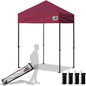 Eurmax USA 5'x5' Pop Up Canopy Tent Commercial Instant Canopies with Heavy Duty Roller Bag,Bonus 4 Sand Weights Bags (Burgundy)
