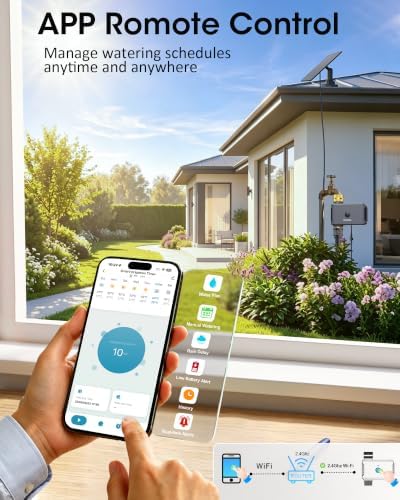 Solar WiFi Water Timer,Solar Hose Timer for Garden,365Day Power,Brass Value
