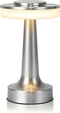 JHPGEOE Cordless Metal Desk Lamp, Touch Sensor Control LED Table Lamp,3 Color Stepless Dimmable Battery Powered Lamp for Living Room, Dorm, Home Office (Silver)