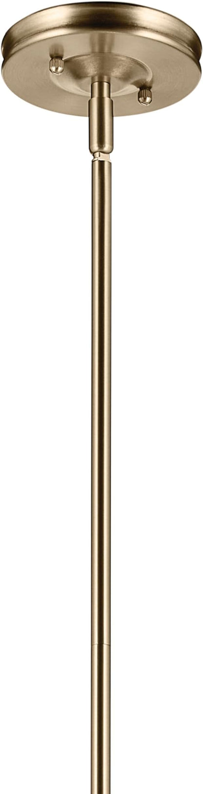 Kichler Laria 1-Light Pendant, Updated Traditional Light, Sloped Ceiling Compatible, for Kitchen with Opal Glass in Champagne Bronze (19.75" x 16"), 52775CPZ