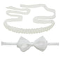 Handmade White Pearl Newborn Headband Baby Girl White Bow HairBand Baptism Headbands Set