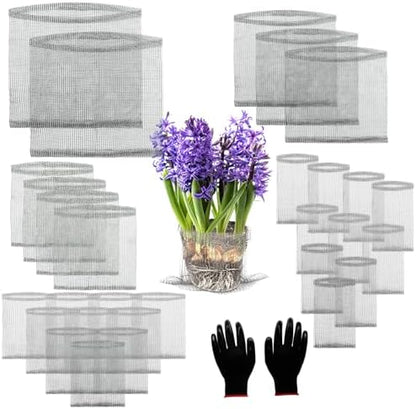30 Pcs Root Guard Gopher Proof Stainless Wire Steel Baskets, 1 Gallon 3 Gallon 5 Gallon 10 Gallon Gophers Moles Voles Mesh Baskets Protect Plant Roots Tubers Trees Flowers Crops（Mix Size）